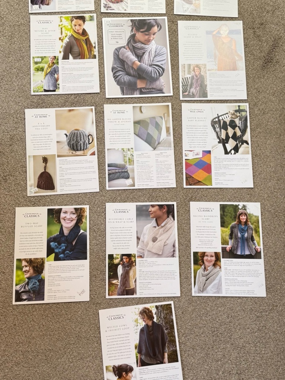 Knitting Pattern 11 Leaflets Bundle - Neutral & Multicolor Designs Churchmouse